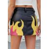 imageBellivera Women Faux Leather Basic Bodycon High Waisted Short PU Stretchy Pleated Mini SkirtRed Floral