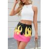 imageBellivera Women Faux Leather Basic Bodycon High Waisted Short PU Stretchy Pleated Mini SkirtRed Floral