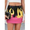 imageBellivera Women Faux Leather Basic Bodycon High Waisted Short PU Stretchy Pleated Mini SkirtRed Floral