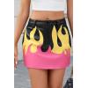 imageBellivera Women Faux Leather Basic Bodycon High Waisted Short PU Stretchy Pleated Mini SkirtRed Floral