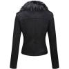 imageBellivera Women Faux Leather Suede Jacket Moto Biker Coat SherpaLined Overcoat with Removable BeltBlack