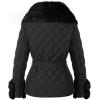 imageBellivera Women Faux Leather Suede Jacket Moto Biker Coat SherpaLined Overcoat with Removable BeltBlack Removable Fur Collar