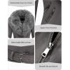imageBellivera Women Faux Leather Suede Jacket Moto Biker Coat SherpaLined Overcoat with Removable BeltGrey