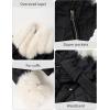 imageBellivera Women Faux Leather Suede Jacket Moto Biker Coat SherpaLined Overcoat with Removable BeltWhite Removable Fur Collar