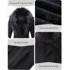 imageBellivera Women Faux Leather Trench Coat FleeceLined Midlength Jacket with Detachable Fur CollarBlack
