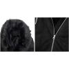 imageBellivera Women Faux Leather Trench Coat FleeceLined Midlength Jacket with Detachable Fur CollarBlack Suede With Belt