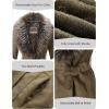 imageBellivera Women Faux Leather Trench Coat FleeceLined Midlength Jacket with Detachable Fur CollarGreen
