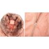 imageBellivera Women Faux Leather Trench Coat FleeceLined Midlength Jacket with Detachable Fur CollarOrangepink Suede