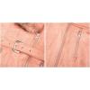 imageBellivera Women Faux Leather Trench Coat FleeceLined Midlength Jacket with Detachable Fur CollarOrangepink Suede