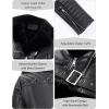 imageBellivera Women Faux Suede Leather Jacket Moto Biker Coat SherpaLined Outerwear with Detachable BeltBlack Leather