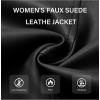 imageBellivera Women Faux Suede Leather Jacket Moto Biker Coat SherpaLined Outerwear with Detachable BeltBlack Leather