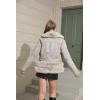 imageBellivera Women Faux Suede Leather Jacket Moto Biker Coat SherpaLined Outerwear with Detachable BeltGrey Belt