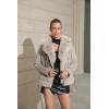 imageBellivera Women Faux Suede Leather Jacket Moto Biker Coat SherpaLined Outerwear with Detachable BeltGrey Belt