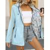 imageBellivera Women Reversible Lightweight Jacket Casual Windbreaker Outerwear Waterproof Outdoor Printed RaincoatLakeblue