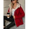imageBellivera Women Reversible Lightweight Jacket Casual Windbreaker Outerwear Waterproof Outdoor Printed RaincoatRed Windbreaker