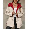 imageBellivera Women Reversible Lightweight Jacket Casual Windbreaker Outerwear Waterproof Outdoor Printed RaincoatRed Windbreaker