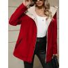 imageBellivera Women Reversible Lightweight Jacket Casual Windbreaker Outerwear Waterproof Outdoor Printed RaincoatRed Windbreaker