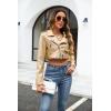 imageBellivera Womens Cropped Faux Leather Jacket Bomber Casual Zip Up Coat PU Moto Bike Outwear with PocketsGold Crop