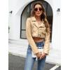 imageBellivera Womens Cropped Faux Leather Jacket Bomber Casual Zip Up Coat PU Moto Bike Outwear with PocketsGold Crop