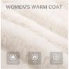 imageBellivera Womens Faux Fur Coat Shearling Fluffy Fuzzy Shaggy Hood SherpaLined Fleece JacketBeigewhite
