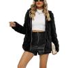 imageBellivera Womens Faux Fur Coat Shearling Fluffy Fuzzy Shaggy Hood SherpaLined Fleece JacketBlack