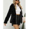 imageBellivera Womens Faux Fur Coat Shearling Fluffy Fuzzy Shaggy Hood SherpaLined Fleece JacketBlack