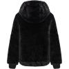 imageBellivera Womens Faux Fur Coat Shearling Fluffy Fuzzy Shaggy Hood SherpaLined Fleece JacketBlack Faux Fur