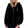 imageBellivera Womens Faux Fur Coat Shearling Fluffy Fuzzy Shaggy Hood SherpaLined Fleece JacketBlack Faux Fur