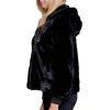 imageBellivera Womens Faux Fur Coat Shearling Fluffy Fuzzy Shaggy Hood SherpaLined Fleece JacketBlack Faux Fur