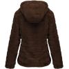 imageBellivera Womens Faux Fur Coat Shearling Fluffy Fuzzy Shaggy Hood SherpaLined Fleece JacketBrown