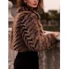imageBellivera Womens Faux Fur Coat Shearling Fluffy Fuzzy Shaggy Hood SherpaLined Fleece JacketBrown Crop