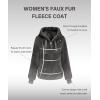 imageBellivera Womens Faux Fur Coat Shearling Fluffy Fuzzy Shaggy Hood SherpaLined Fleece JacketGray Faux Fur