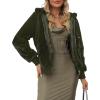 imageBellivera Womens Faux Fur Coat Shearling Fluffy Fuzzy Shaggy Hood SherpaLined Fleece JacketGreen Faux Fur