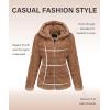 imageBellivera Womens Faux Fur Coat Shearling Fluffy Fuzzy Shaggy Hood SherpaLined Fleece JacketKhaki