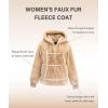 imageBellivera Womens Faux Fur Coat Shearling Fluffy Fuzzy Shaggy Hood SherpaLined Fleece JacketKhaki Faux Fur