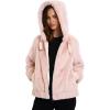 imageBellivera Womens Faux Fur Coat Shearling Fluffy Fuzzy Shaggy Hood SherpaLined Fleece JacketPink Faux Fur