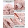 imageBellivera Womens Faux Fur Coat Shearling Fluffy Fuzzy Shaggy Hood SherpaLined Fleece JacketPink Faux Fur