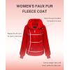 imageBellivera Womens Faux Fur Coat Shearling Fluffy Fuzzy Shaggy Hood SherpaLined Fleece JacketRed Faux Fur