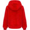 imageBellivera Womens Faux Fur Coat Shearling Fluffy Fuzzy Shaggy Hood SherpaLined Fleece JacketRed Faux Fur