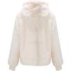 imageBellivera Womens Faux Fur Coat Shearling Fluffy Fuzzy Shaggy Hood SherpaLined Fleece JacketWhite Faux Fur