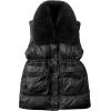 imageBellivera Womens Faux Fur Vest Sherpa Fleece Gilet Sleeveless Casual Hooded Jacket Shearling Warm Fluffy CoatBlack Collar