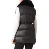 imageBellivera Womens Faux Fur Vest Sherpa Fleece Gilet Sleeveless Casual Hooded Jacket Shearling Warm Fluffy CoatBlack Collar
