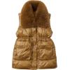 imageBellivera Womens Faux Fur Vest Sherpa Fleece Gilet Sleeveless Casual Hooded Jacket Shearling Warm Fluffy CoatChampagne Collar
