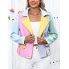 imageBellivera Womens Faux Leather Jacket Studded Rivet Casual Short Moto Biker Stand Collar CoatMulticolor Jacket