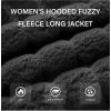 imageBellivera Womens Leopard Print Fleece Coat Spring and Winter Fashion Fuzzy Jacket Faux Fur Fluffy Cardigan OvercoatBlack a