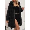 imageBellivera Womens Leopard Print Fleece Coat Spring and Winter Fashion Fuzzy Jacket Faux Fur Fluffy Cardigan OvercoatBlack a