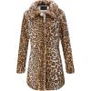 imageBellivera Womens Leopard Print Fleece Coat Spring and Winter Fashion Fuzzy Jacket Faux Fur Fluffy Cardigan OvercoatLeopard