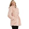 imageBellivera Womens Leopard Print Fleece Coat Spring and Winter Fashion Fuzzy Jacket Faux Fur Fluffy Cardigan OvercoatPink Faux Fur Coat