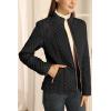 imageBellivera Womens Stand Collar Lightweight Quilted Puffer Jacket with Fleece lining for Fall and WinterBlack