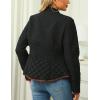 imageBellivera Womens Stand Collar Lightweight Quilted Puffer Jacket with Fleece lining for Fall and WinterBlack Diamond